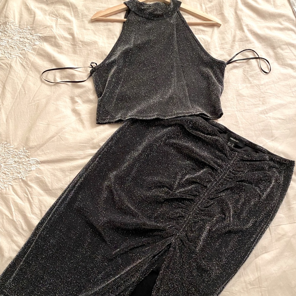 Space Grey Skirt Set